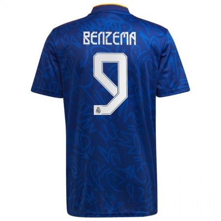 Billiga Fotbollströjor Real Madrid Karim Benzema 9 Borta tröja 2021/22 Kortärmad
